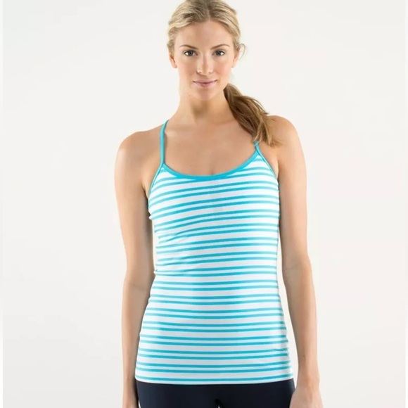 Lululemon- Blue and White Striped Tank Top- size 6 - Picture 1 of 6